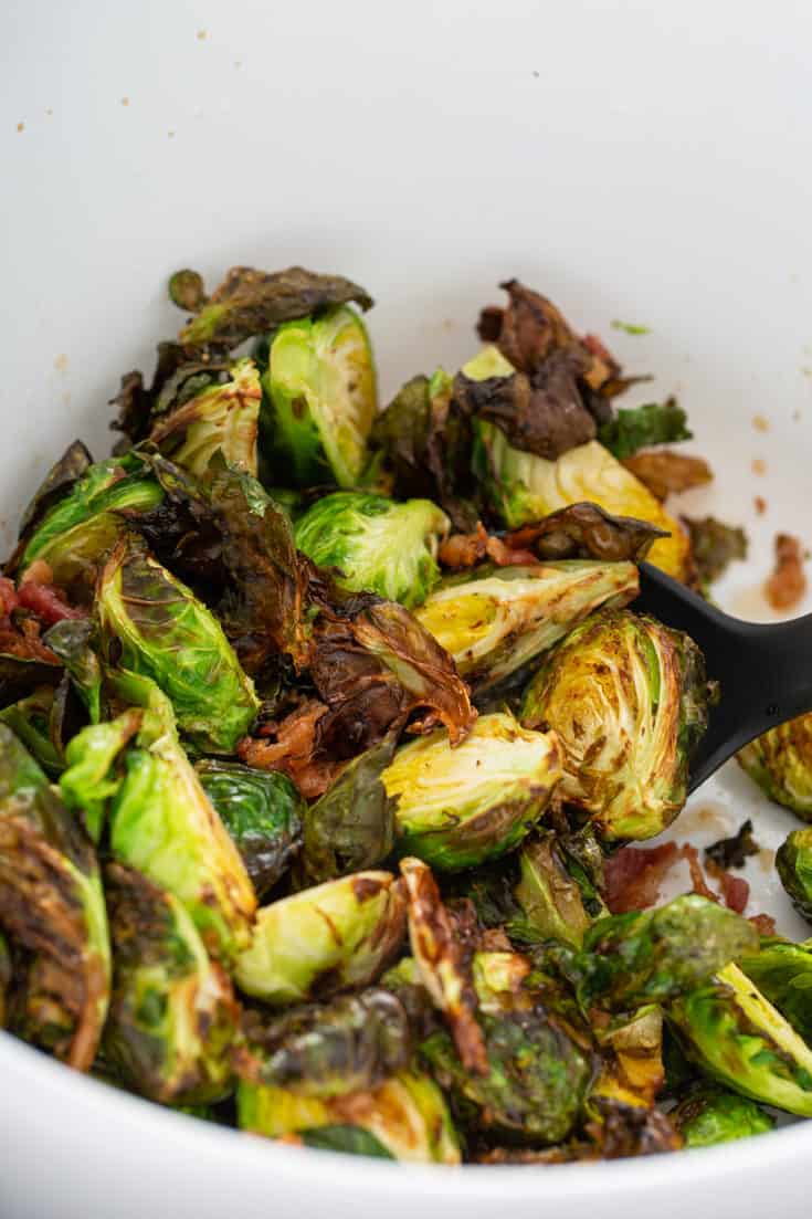 Air Fryer Brussels Sprouts with Bacon & Balsamic My Baking Addiction