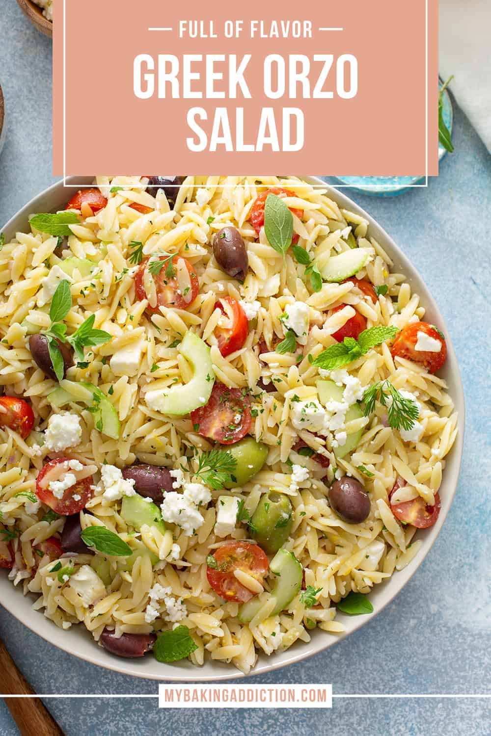Greek Orzo Salad Recipe My Baking Addiction