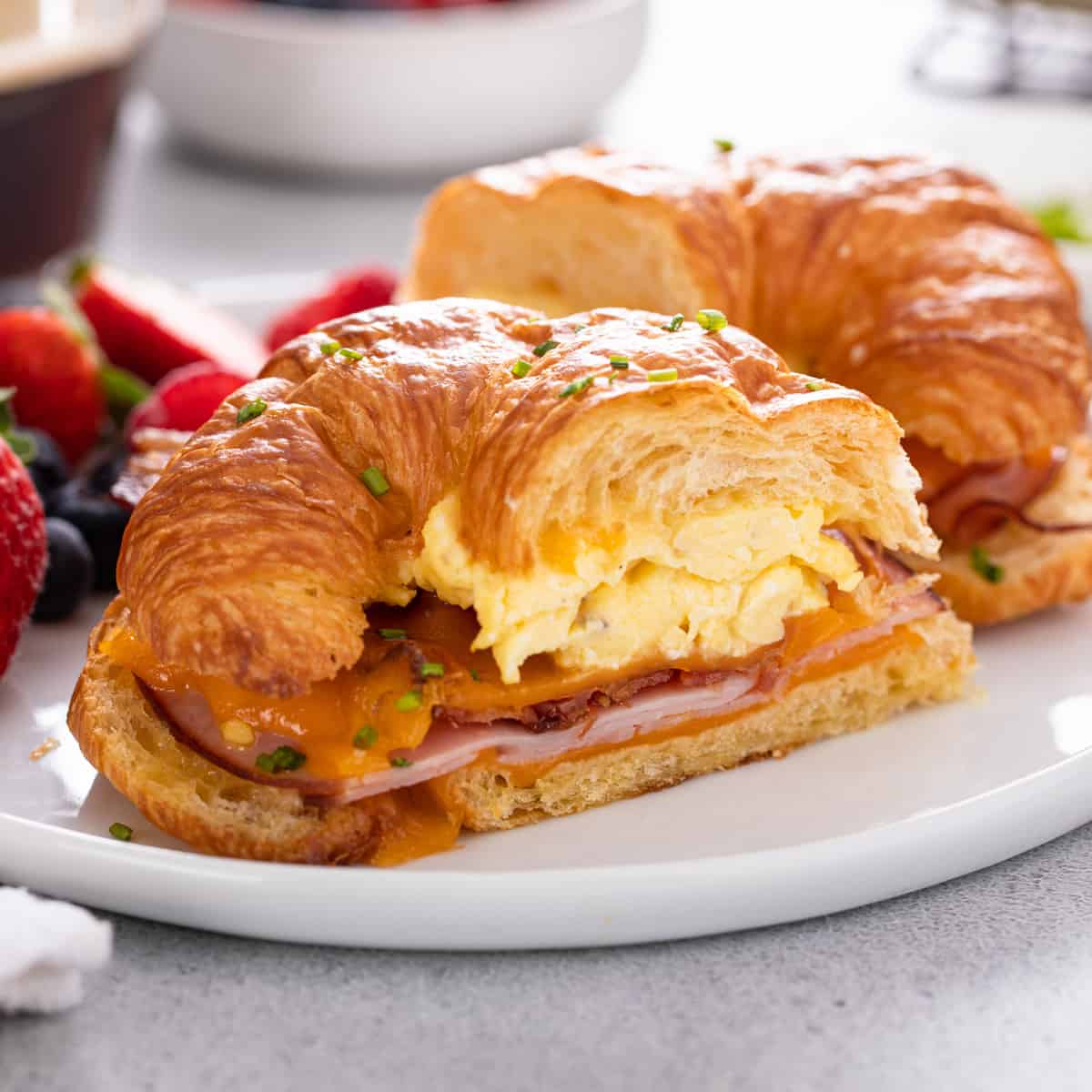 Croissant Breakfast Sandwiches - My Baking Addiction