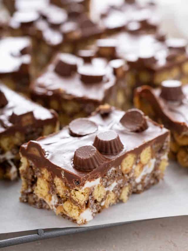 Reese’s Cup Rice Krispie Treats