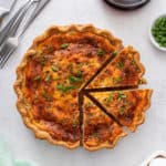 Sliced easy quiche.