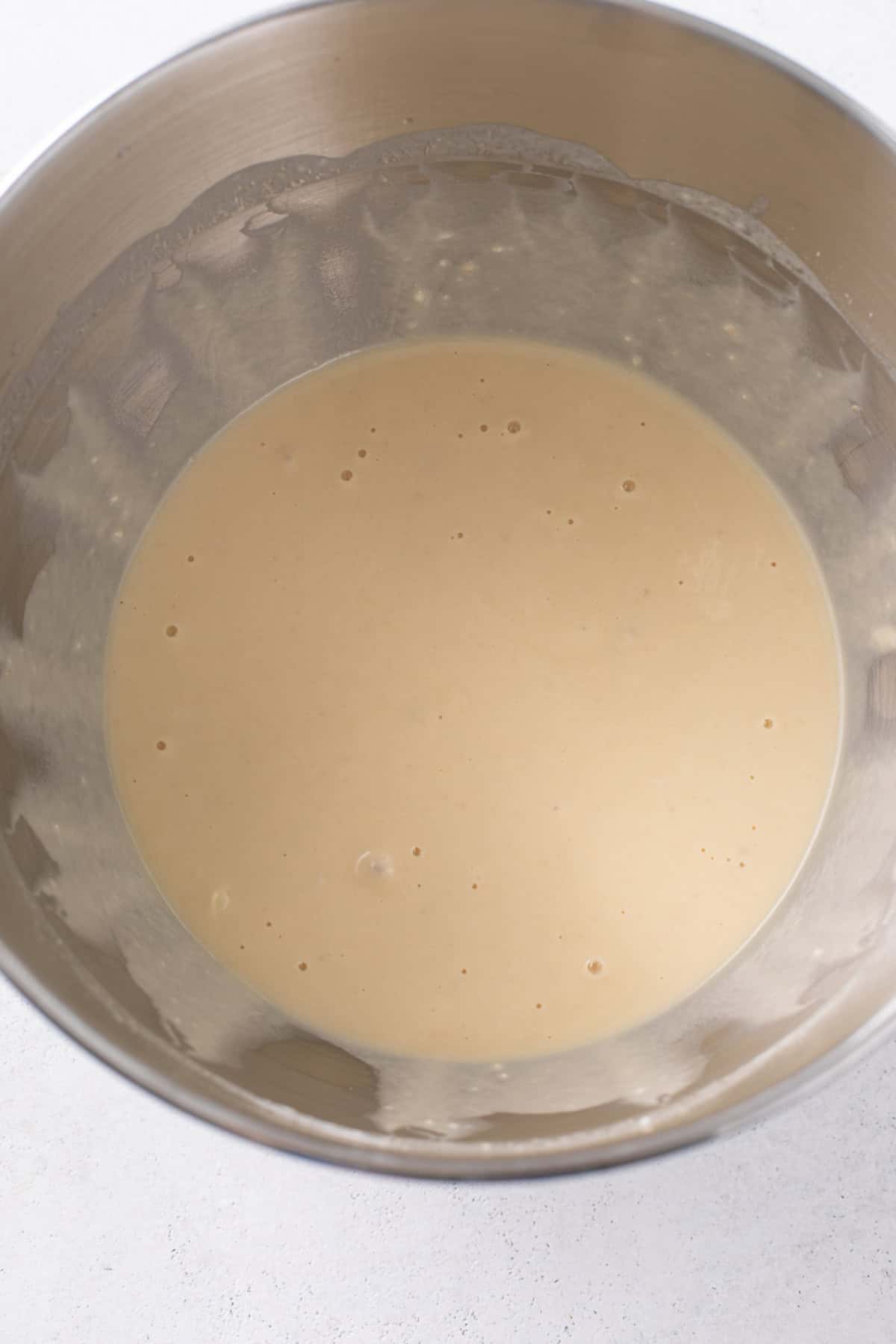 Sweet roll dough after first mixing.