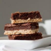 Close up of espresso shortbread stacked on a plate